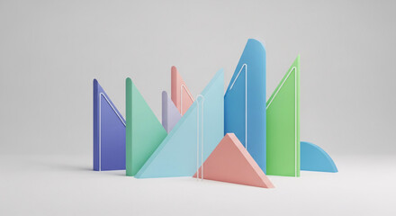 Pastel Triangles and Arches Composition