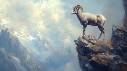 Naklejka premium Majestic Mountain Ram