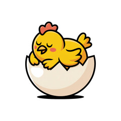 Sleeping chick in egg