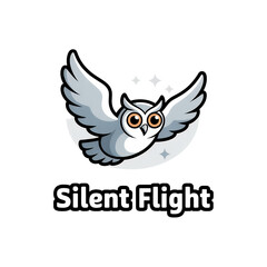 Obraz premium Owl Flying Over Moon With Stars