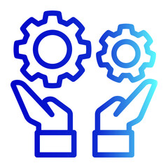 Team Collaboration Icon - Outline Gradient Style for Group Workflows.