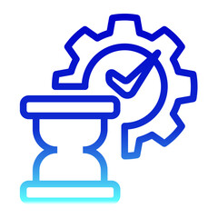 Workflow Advancement Icon - Outline Gradient Style for Productivity Tracking.