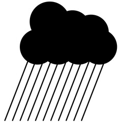 大雨のイメージのシルエットアイコン
