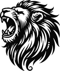 Obraz premium Roaring Lion Illustration – Detailed Vector Animal Art