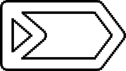 Triangle pixel shape icons and signs. Graphic elements