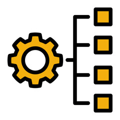 Structure Optimization Icon - Solid Color Lineal Style for Efficient Systems.