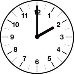 Analog clock illustration with variable time