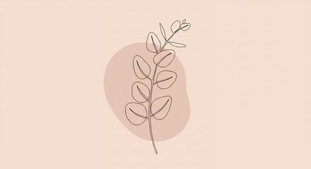 Abstract line art plant illustration