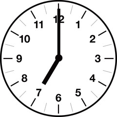Analog clock illustration with variable time