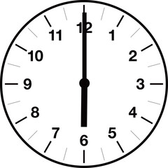 Analog clock illustration with variable time