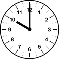Analog clock illustration with variable time