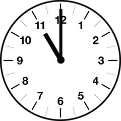 Analog clock illustration with variable time