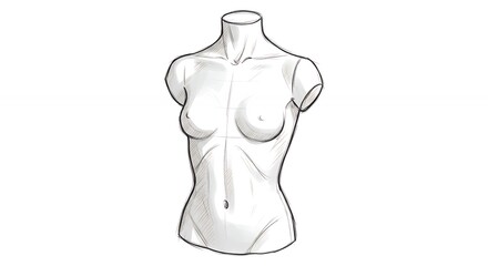 Female torso drawing study