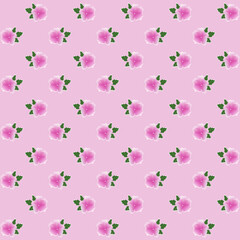 This image features a seamless, repeating pattern of flower illustrations on a purple background.