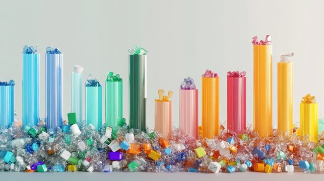 Visualizing plastic waste, A colorful representation of environmental impact