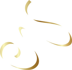 Gold ribbon shadow. Decoration for holiday, new year