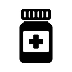 Pill bottle icon with transparent background symbolizing medicine container and pharmaceutical healthcare
