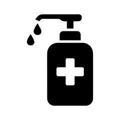 Hand sanitizer dispenser icon with transparent background symbolizing hygiene, hand cleaning, and germ protection
