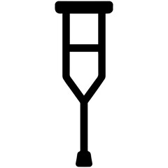 Crutch icon with transparent background symbolizing mobility aid and medical support equipment
