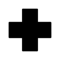 Medical cross icon with transparent background symbolizing healthcare, emergency aid, and medical assistance
