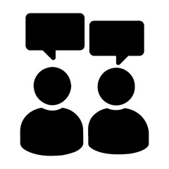 Networking area icon with people and speech bubbles transparent background symbolizing social interaction and professional networking
