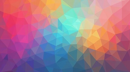 A vibrant polygons background with rainbow gradients, playful geometric shapes, and a lively aesthetic, ideal for creative marketing