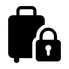 Luggage storage bag with locker icon with transparent background symbolizing secure baggage storage and travel convenience

