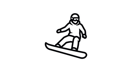 Dynamic Illustration of a Snowboarder Performing a Jump Isolated on White Background