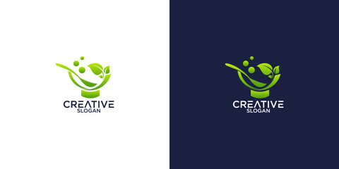 soup bowl logo vector design