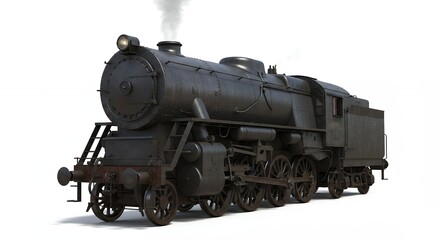 Obraz premium Vintage steam locomotive front view