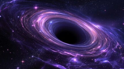 Obraz premium Cosmic Vortex: Black Hole and Galaxy Illustration