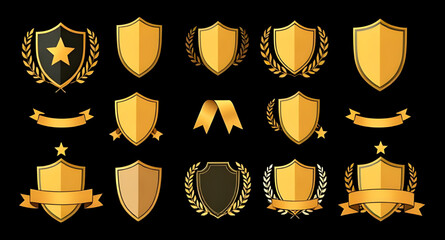 royal symbol, honor sign, heraldic design, luxury icon, elegant shield, security symbol, achievement emblem, gold protection, knight shield, vintage shield, gold medal, success icon, victory wreath, s