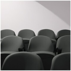 Fototapeta premium Empty Dark Gray Chairs in a Room