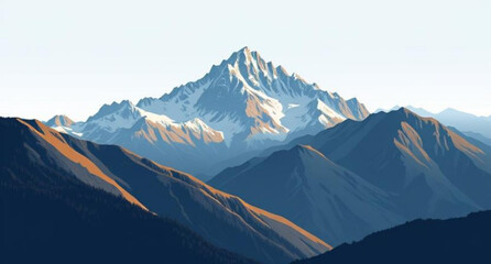  snowy mountains, winter mountain, snow-capped peaks, alpine view, frozen nature, white mountains, cold weather scene, scenic landscape, icy mountains, snow-covered hills, frosty peaks, nature illustr