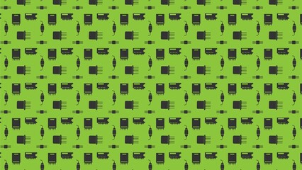 Vector seamless micro chips , resistors , capacitors pattern design