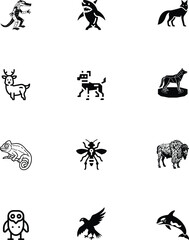 Vector art of animal silhouettes