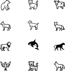 Vector art of various animals icons