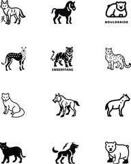 Vector art of assorted animal icons