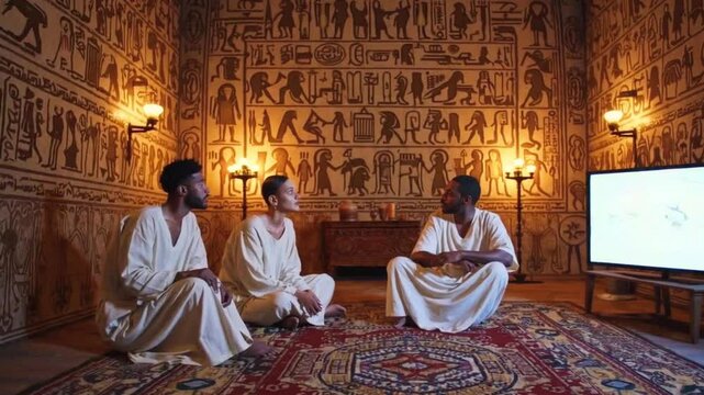 Religious leaders congregating in a place of worship