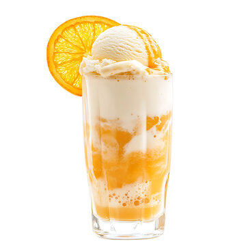 Orange Creamsicle Float with Ice Cream and Fresh Orange Slice