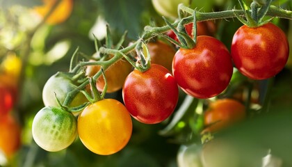 heirloom cherry tomatoes growing on the vine