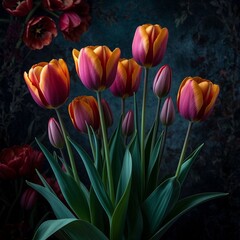 red and yellow tulips
