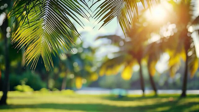Tropical palm sunlight