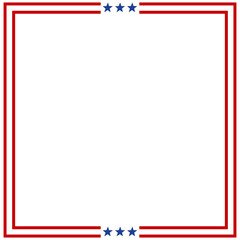 America American Flag Square Frame Banner Badge Design Template