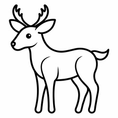 Moose on white background