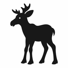 Moose on white background