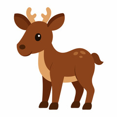 Moose on white background