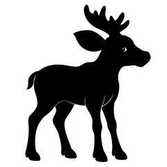 Moose on white background