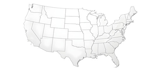 Blank outline map of the United States