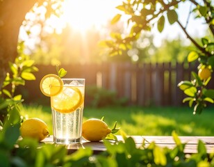 Lemonade in a Garden on a Hot Summer Day